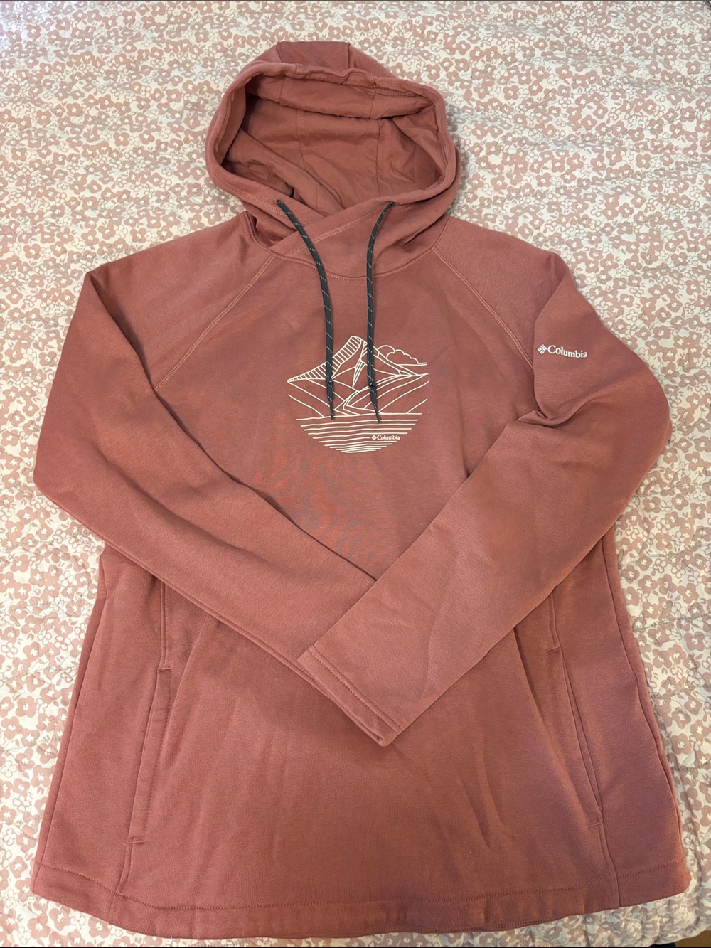 Columbia women’s Rust Brown Crewneck Hoodie with Graphic